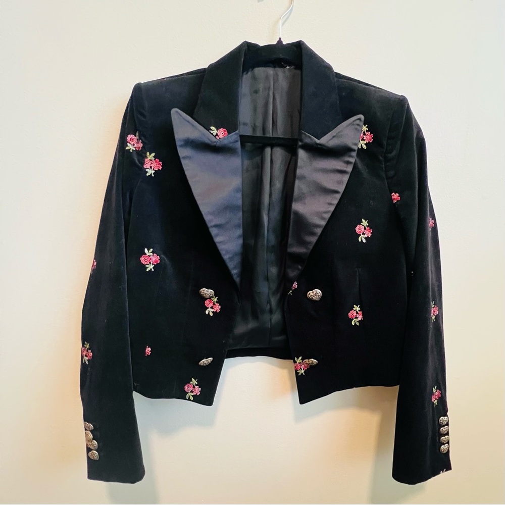 The Kooples: Women’s Embroidered Velvet Jacket - Picture 2 of 7